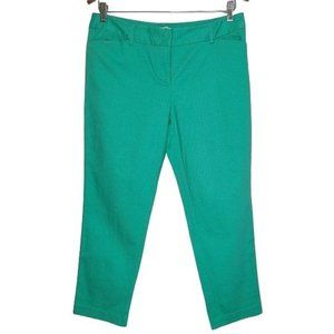 Liz Claiborne Women Green Emma Crop Golf Pants Size 10 Petite Mid Rise Stretch